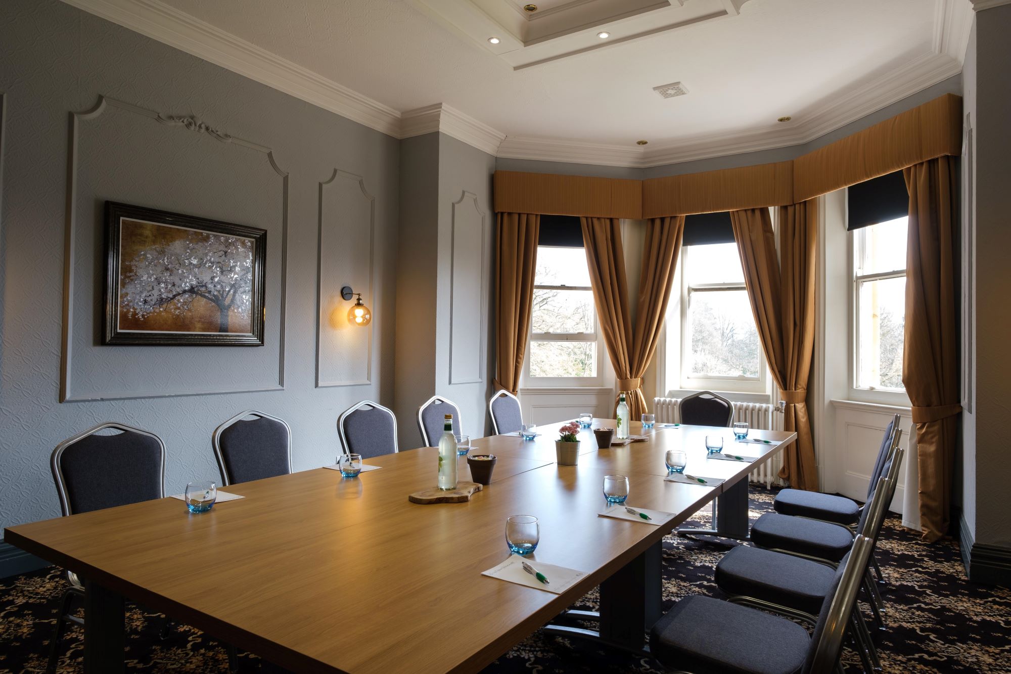 Longmoor Room at Moor Hall Hotel, elegant meeting space for professional gatherings.