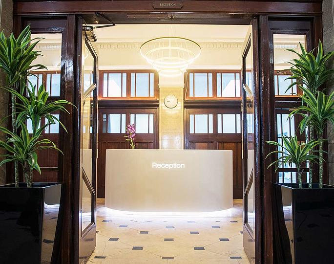 Modern meeting room at Old Docks House with sleek design, ideal for events and gatherings.