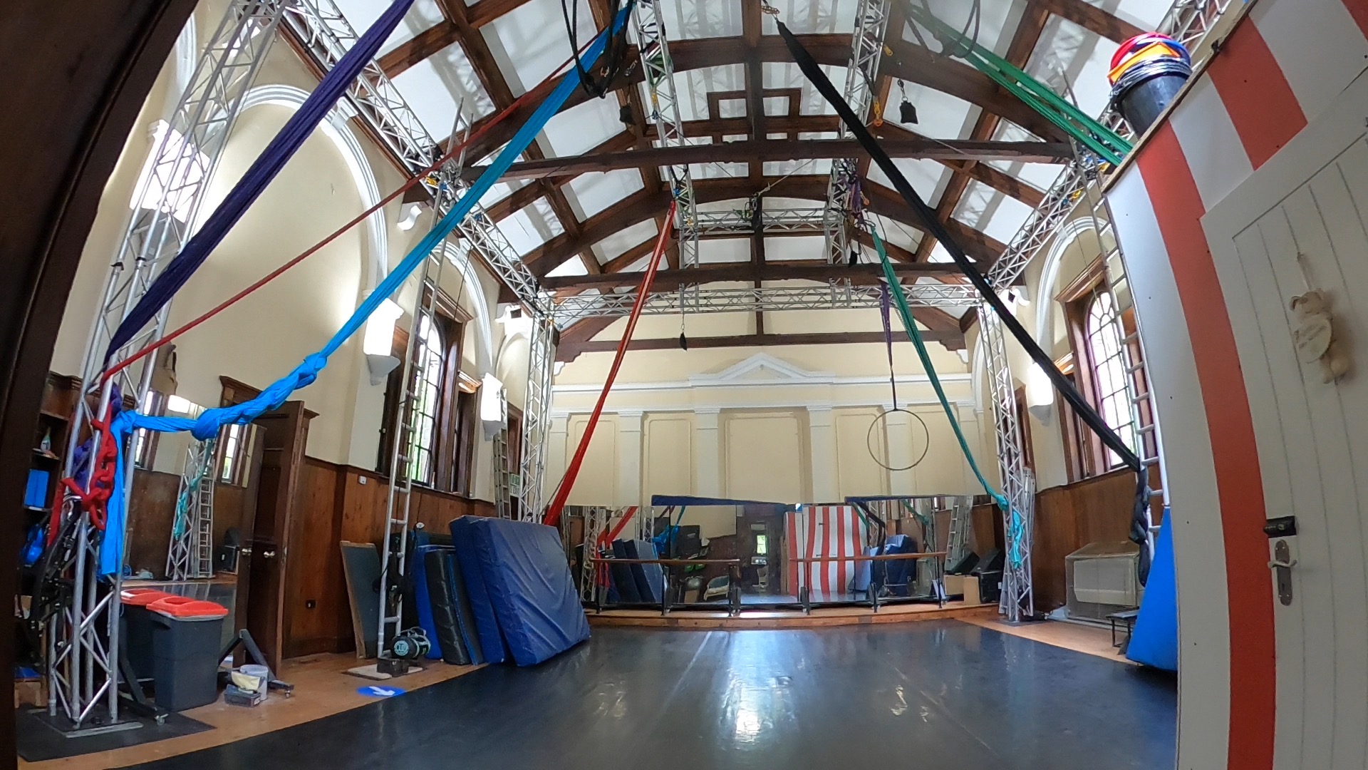 Versatile West Midlands Circus Centre venue with high ceilings for aerial performances.