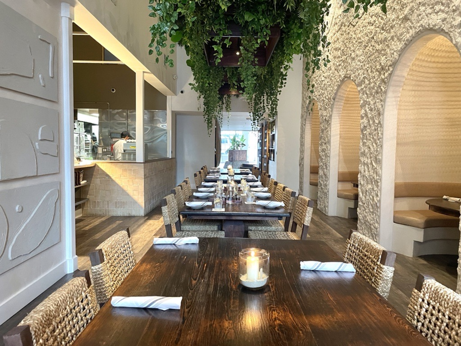 Casa De Salinas private dining room with long-table setup for intimate events and group dinners.