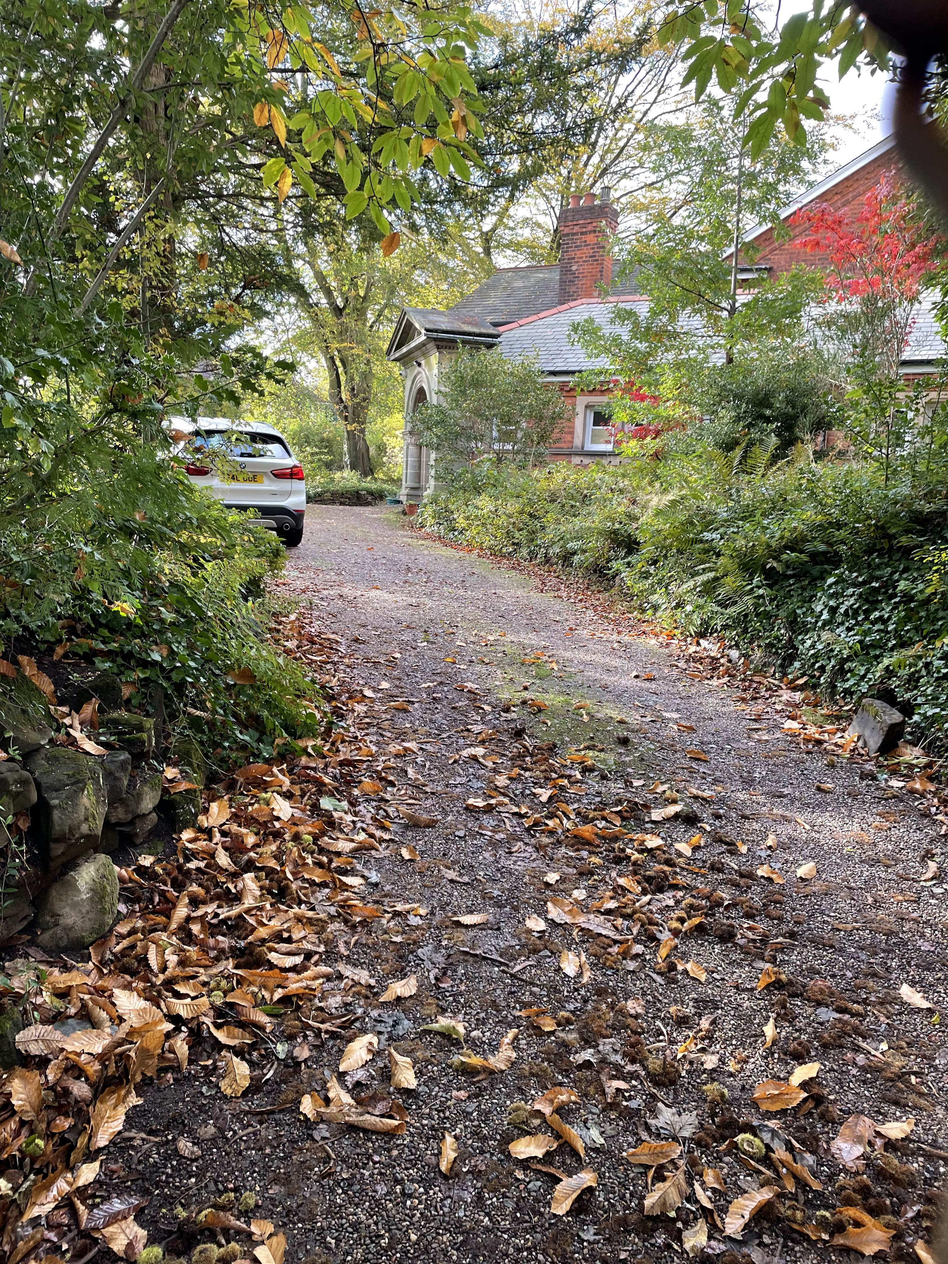 Charming tree-lined driveway at West Midlands Circus Centre for outdoor events.