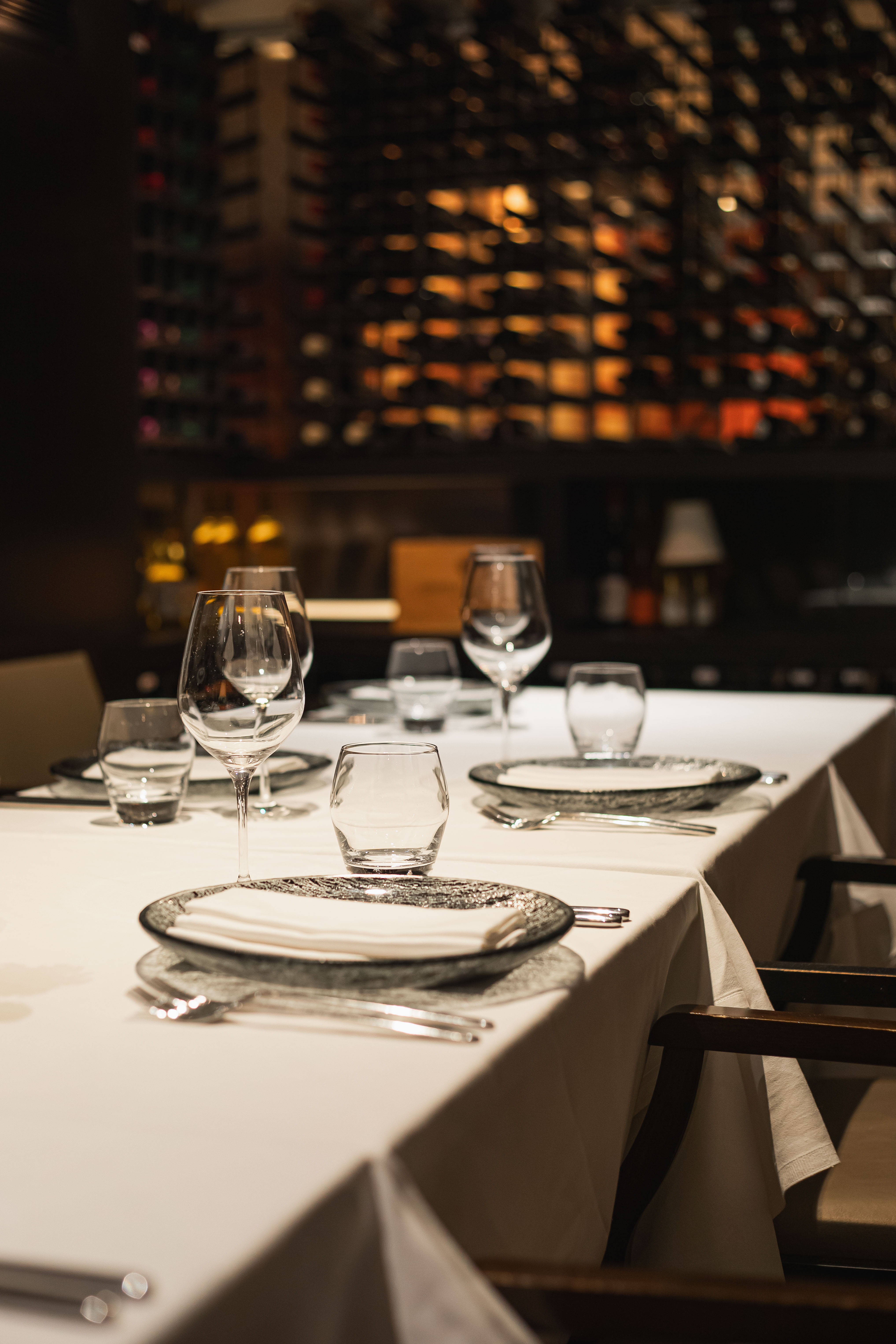 Elegant dining table in Sommelier's Private Room, ideal for upscale events and corporate dinners.
