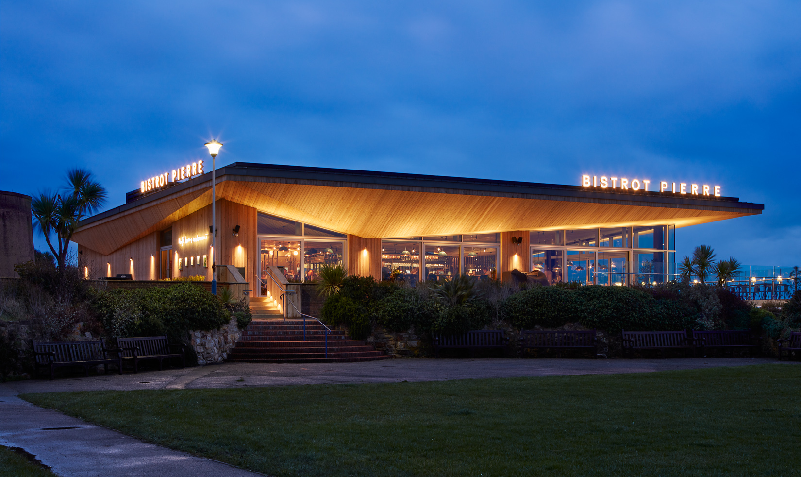 Modern Bistrot Pierre venue in Eastbourne, ideal for events with large windows and outdoor space.