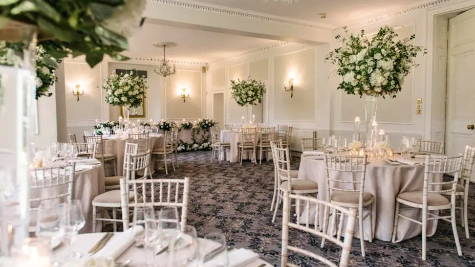 Elegant event space at Dyrham Park Country Club, perfect for weddings and upscale gatherings.