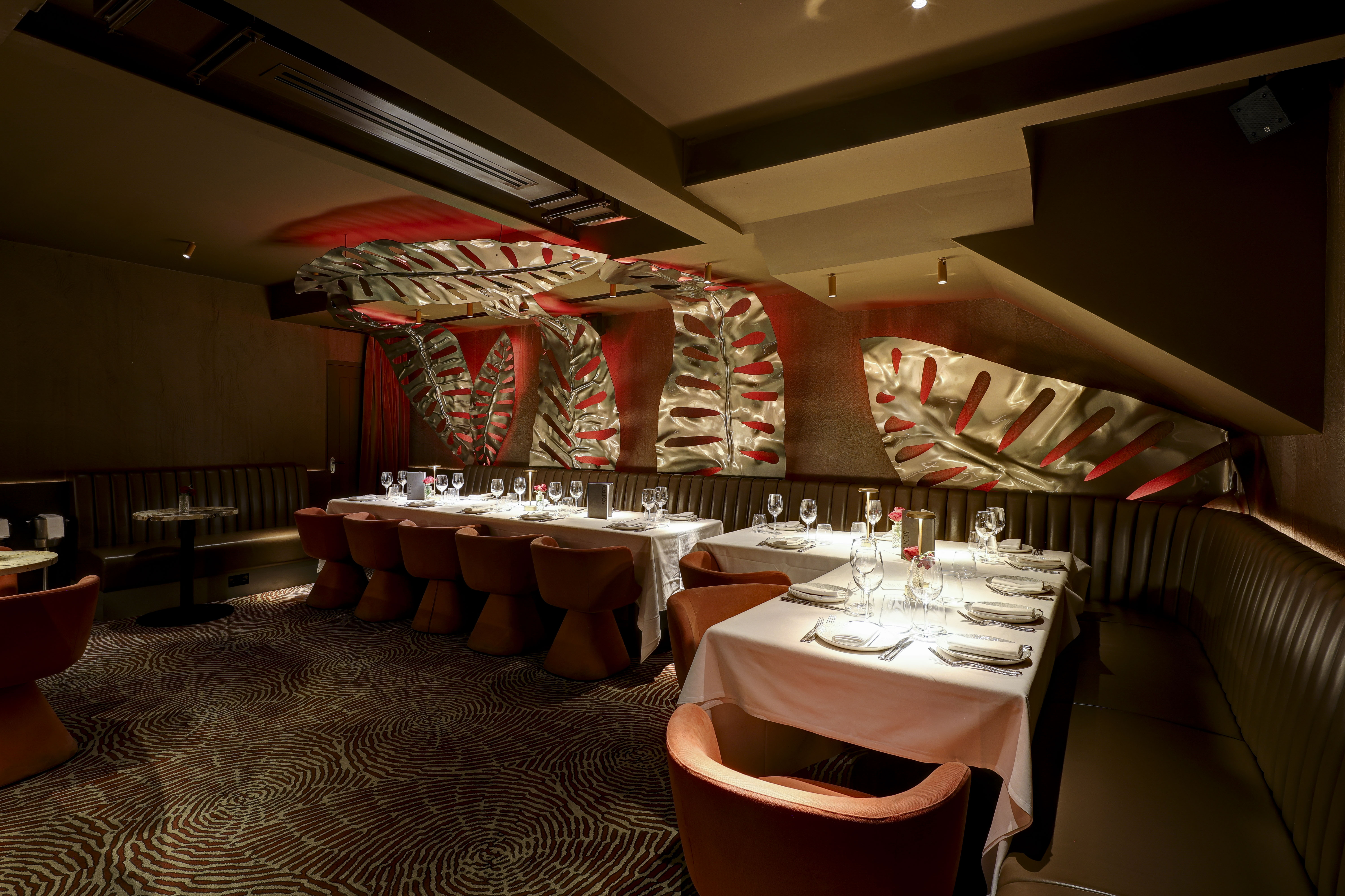 Private dining room at Bocconcino Soho, ideal for upscale events and corporate dinners.
