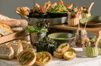 Gourmet catering spread with vibrant appetizers for networking events and gatherings.
