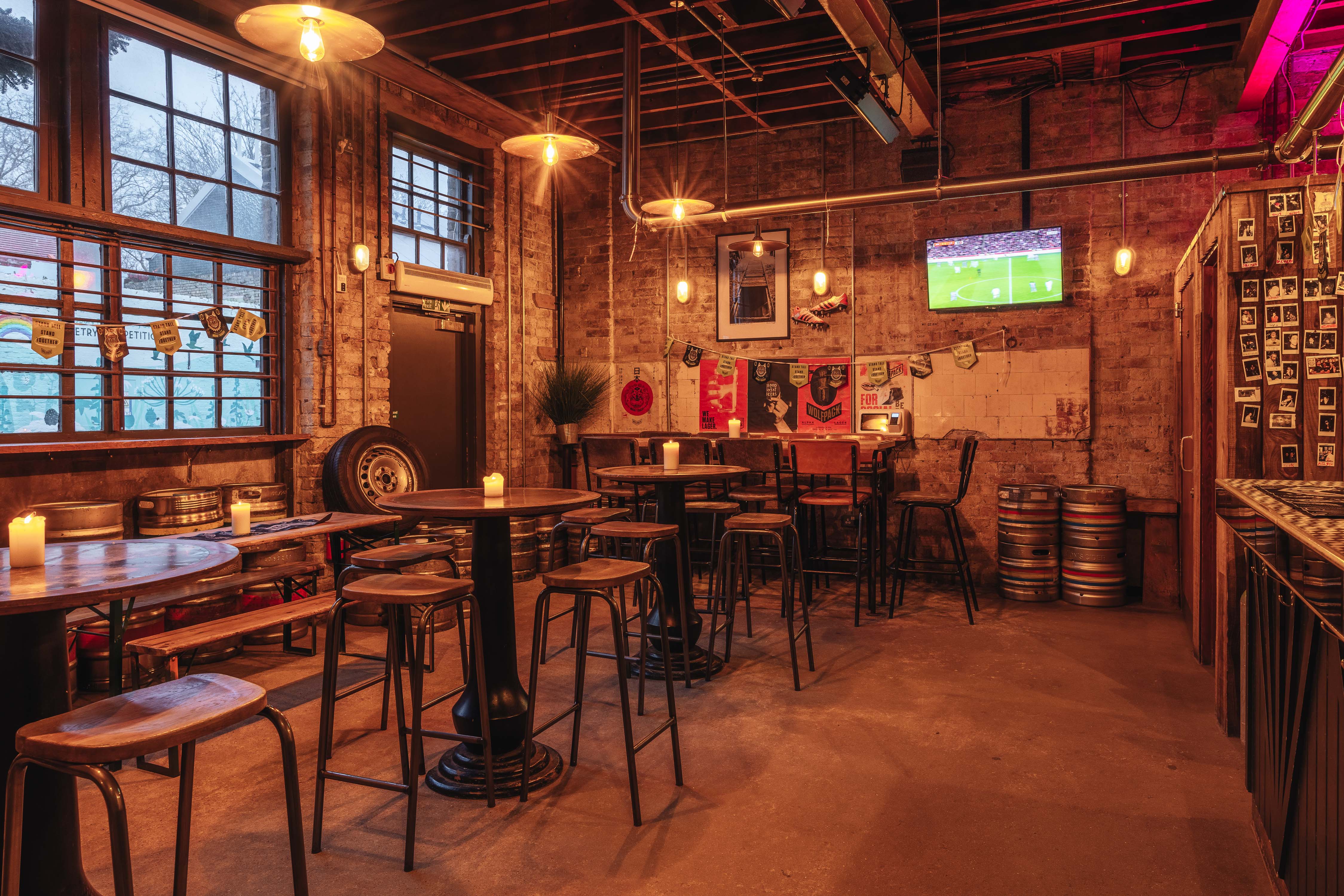 Cozy industrial venue hire in Queens Park for events and sports gatherings.