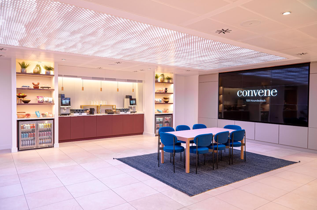 Modern meeting space with ergonomic chairs at Convene 133 Houndsditch for collaboration.