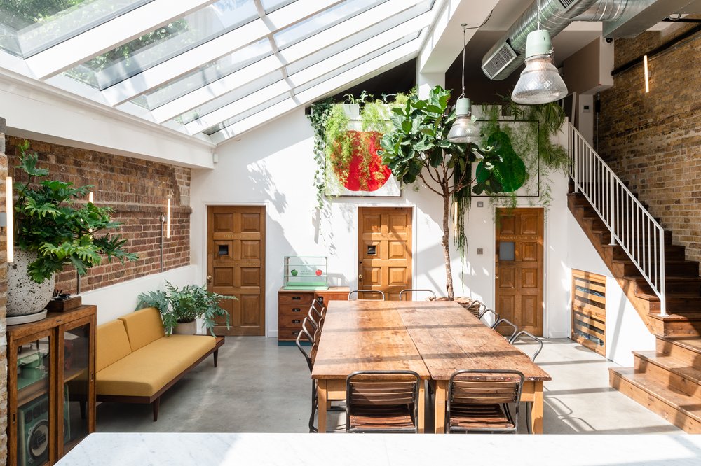 Paper Mill Studio with glass roof, ideal for creative meetings and workshops.