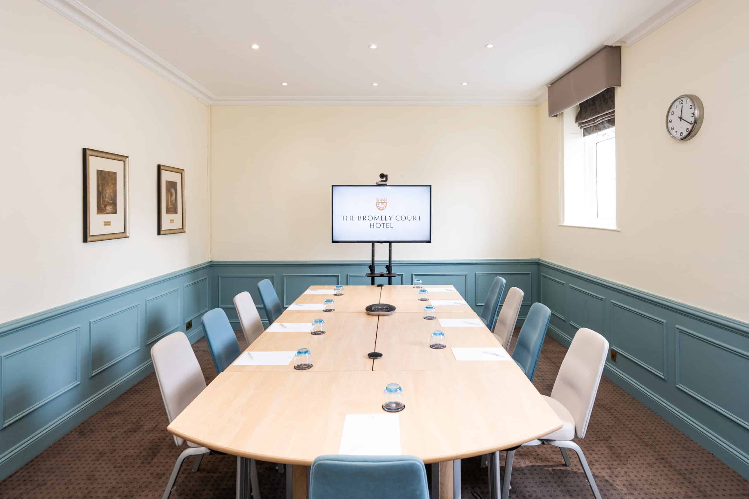 Seminar room at Bromley by Bow Centre, featuring a long table for corporate meetings.