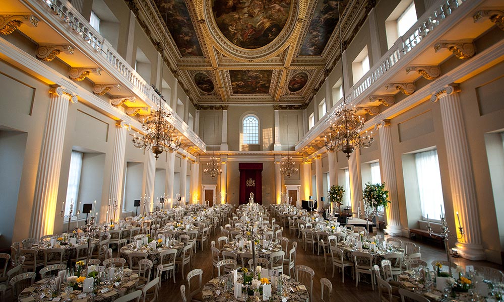 Banqueting House event space with high ceilings, ideal for upscale dinners and galas.