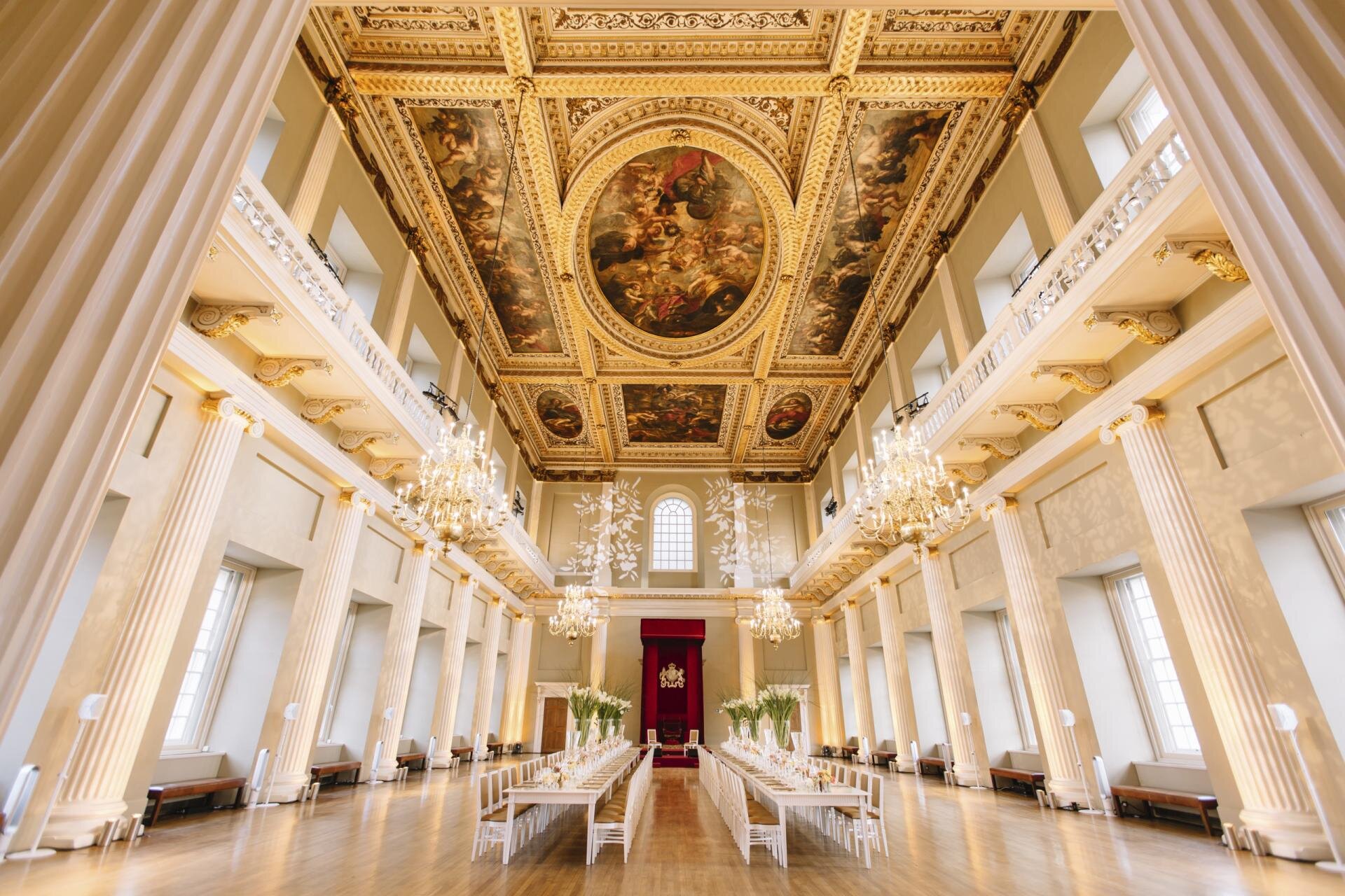 Banqueting House event space with high ceilings, ideal for upscale receptions and ceremonies.