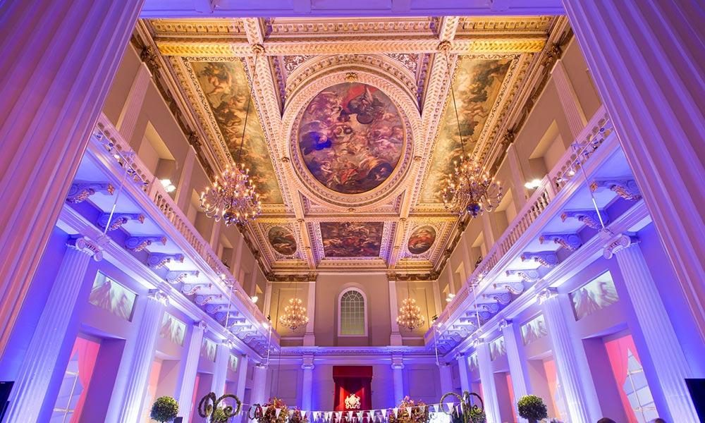 Banqueting House with grand architecture, ideal for weddings and upscale events.