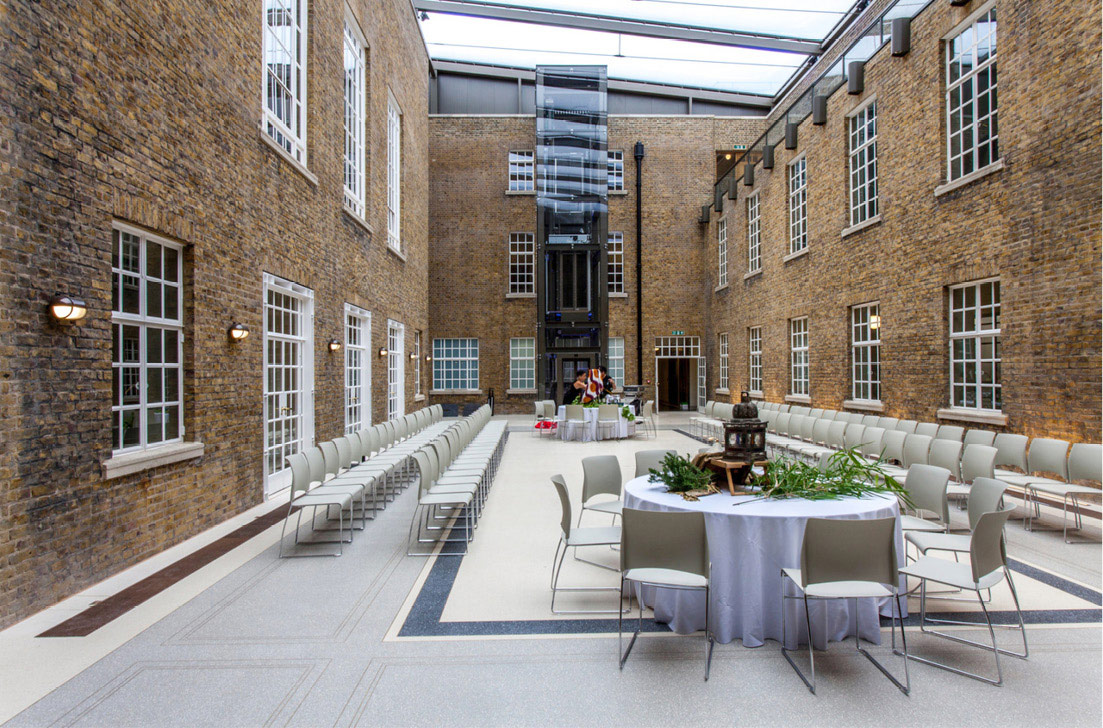 Hackney Town Hall event space with modern design, ideal for meetings and gatherings.