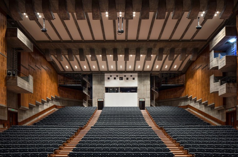 Purcell Room auditorium with tiered seating, ideal for conferences and presentations.