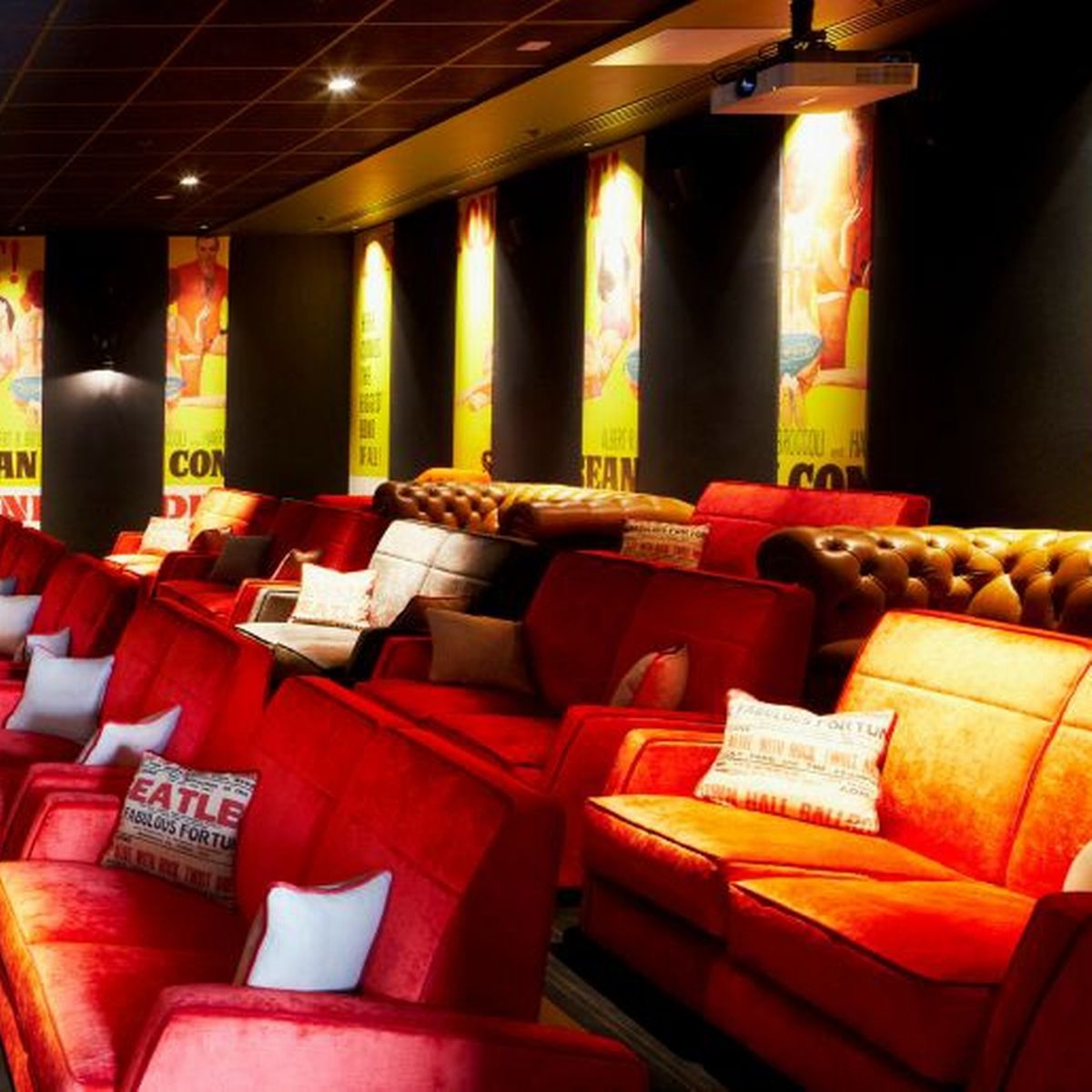 Contemporary event space with tiered seating at Everyman Leeds for presentations or screenings