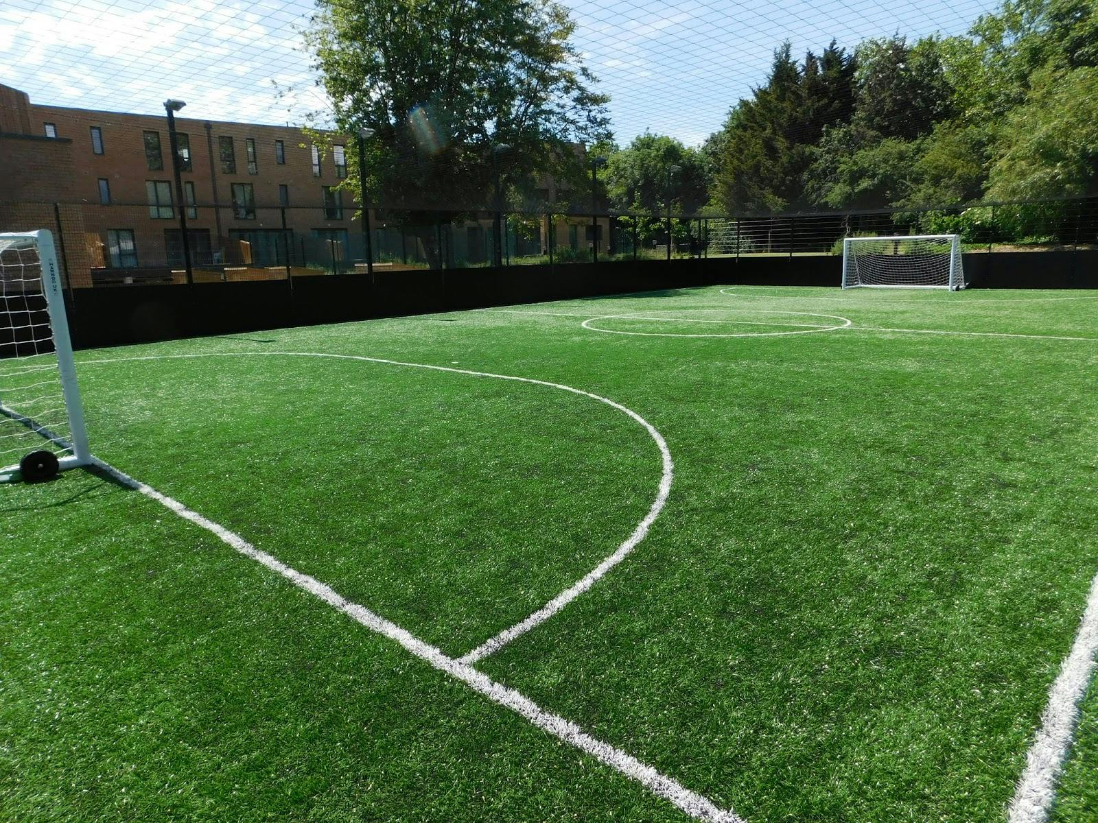 Rotherhithe Hall soccer field, ideal for team-building events and corporate retreats.