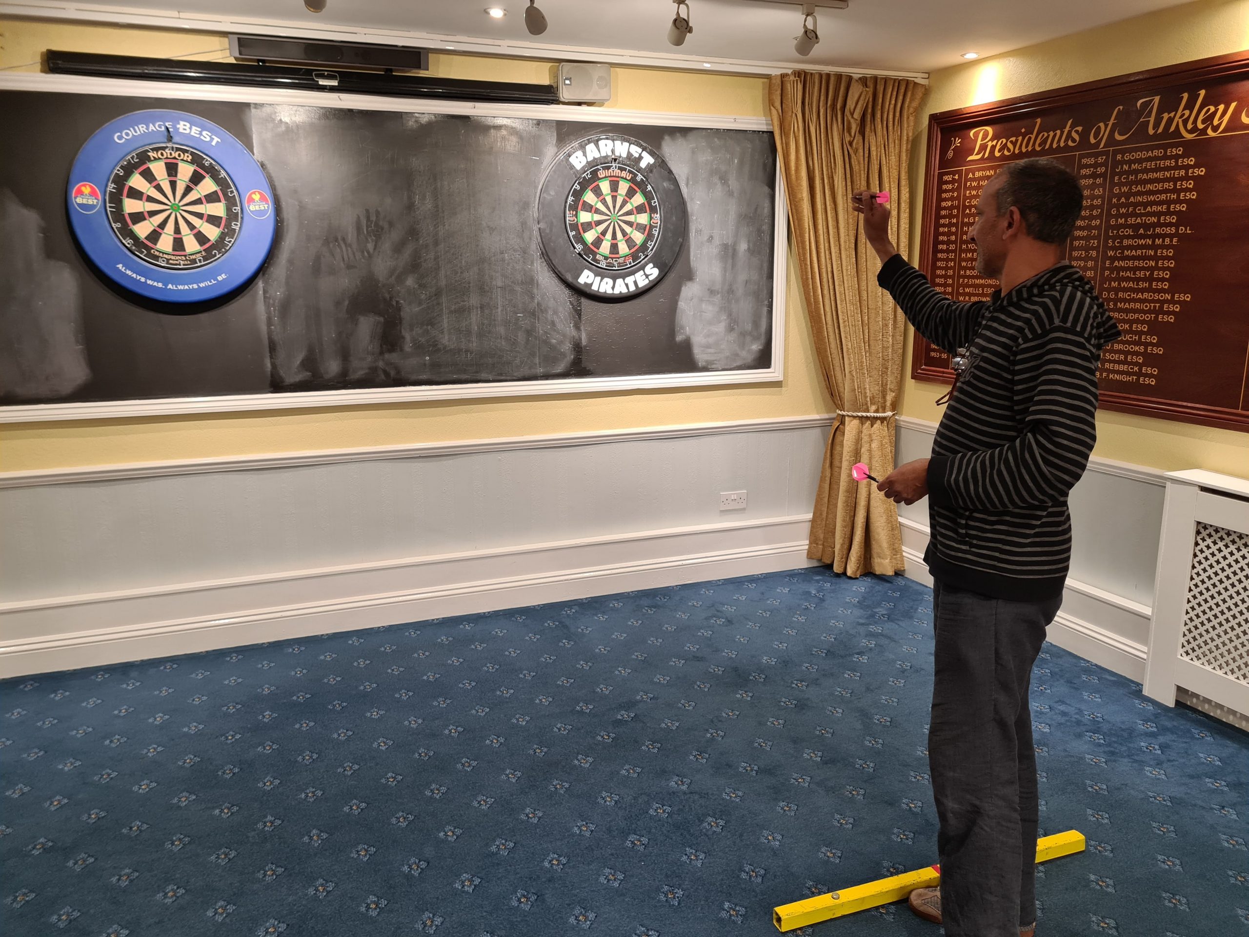 Snooker Room at The Arkley Club with dartboards for team-building and social events.