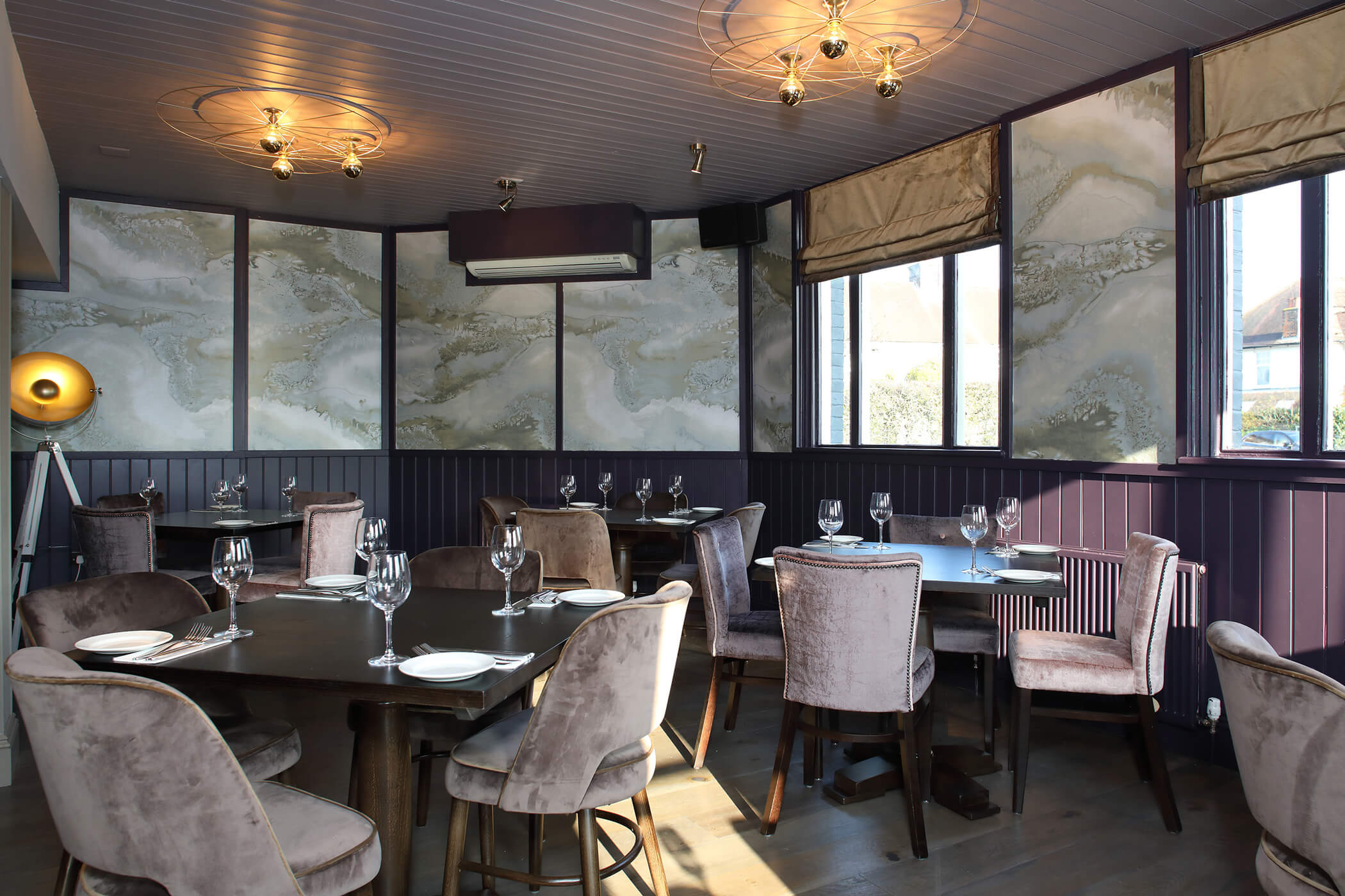 Snooker Room at The Arkley Club: elegant dining space for private dinners and corporate events.