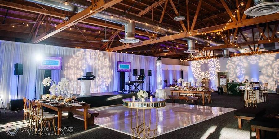 Main Ballroom in The Catalina Room with elegant lighting, perfect for weddings and corporate events.