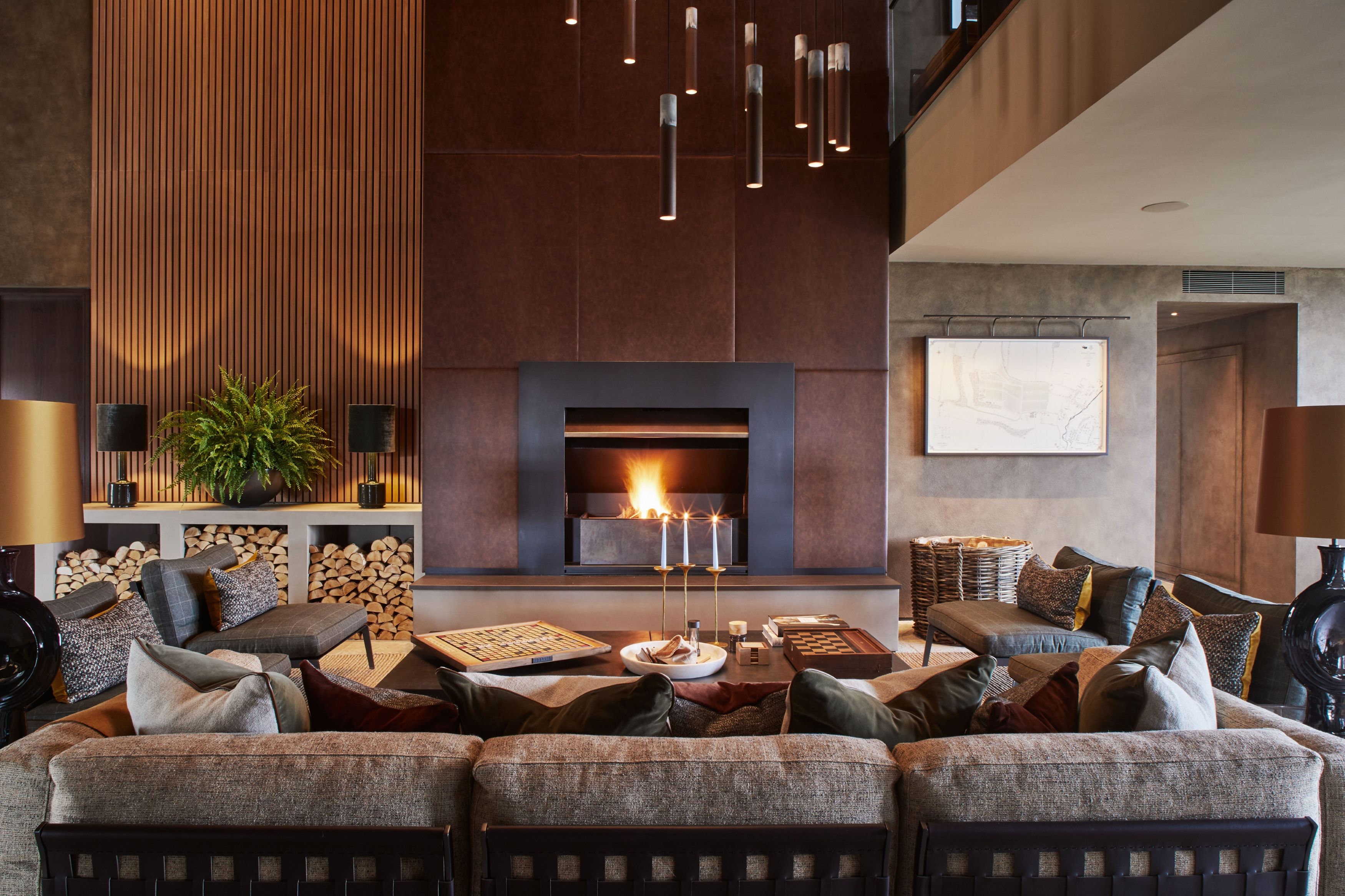 Sophisticated lounge at Exton Hall, ideal for networking events and intimate meetings.