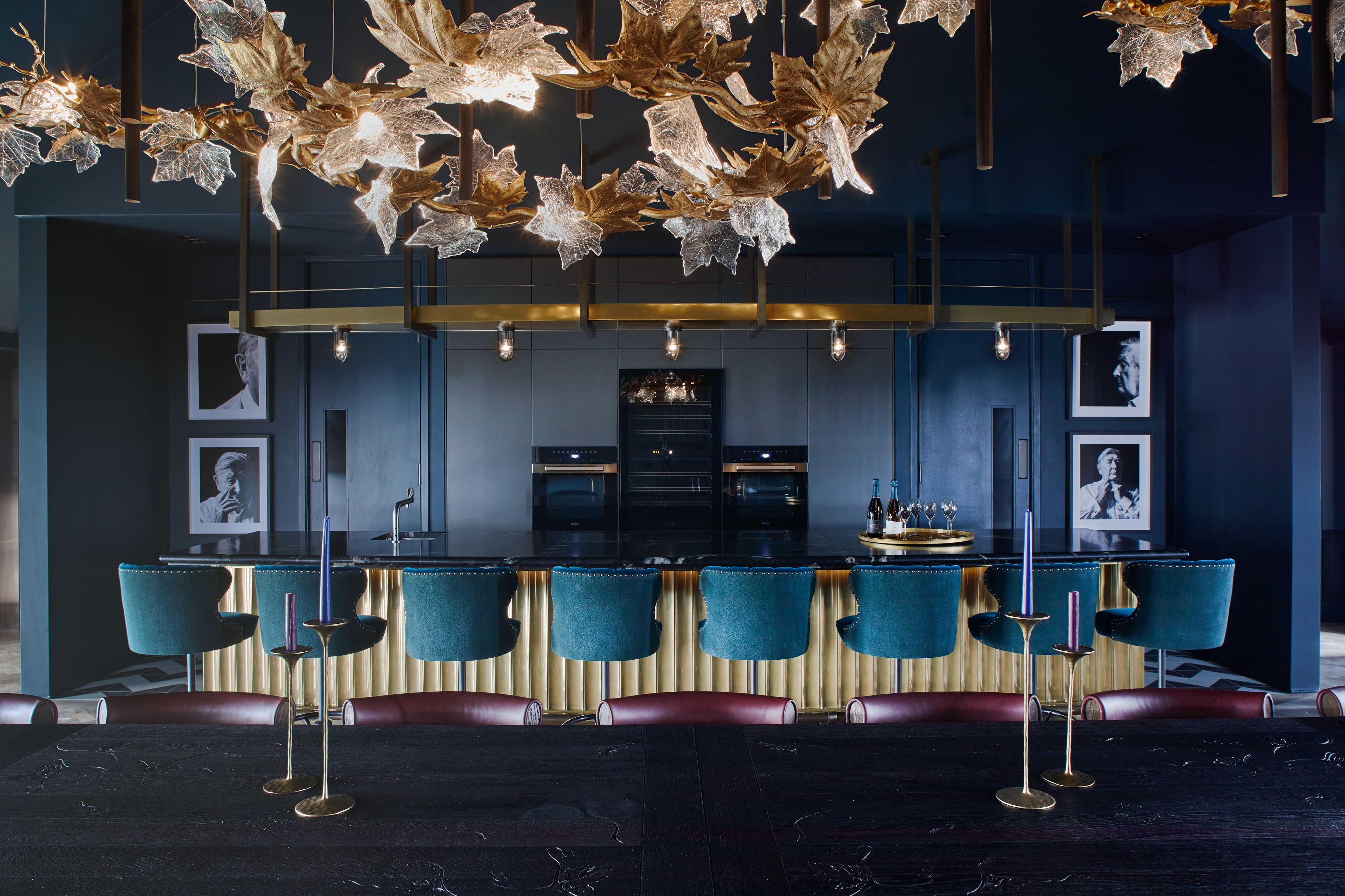 Exton Hall event space with teal seating, ideal for upscale cocktail receptions.