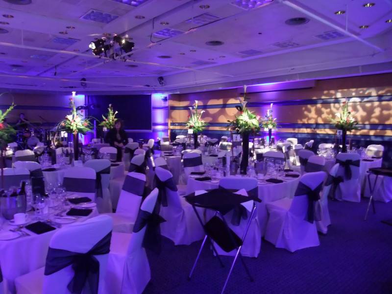 Elegant event space in Hall 11a, ICC Birmingham, perfect for weddings and corporate events.