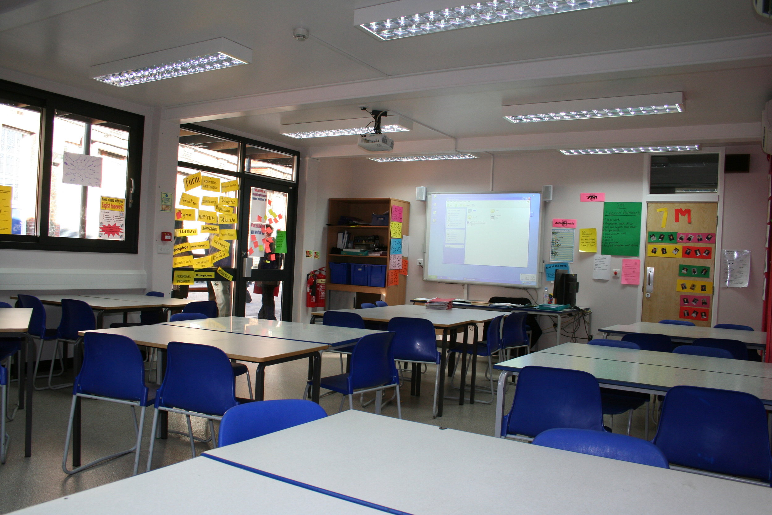 Versatile classroom in Morpeth School, ideal for workshops and meetings with natural light.
