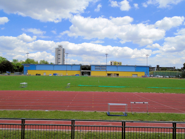 Athletics Stadium in Mile End Park: versatile venue for sports events and gatherings.
