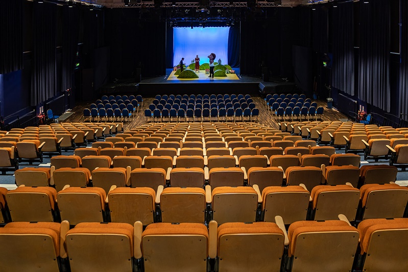 Rehearsals at Blackheath Halls with tiered seating for engaging performances.