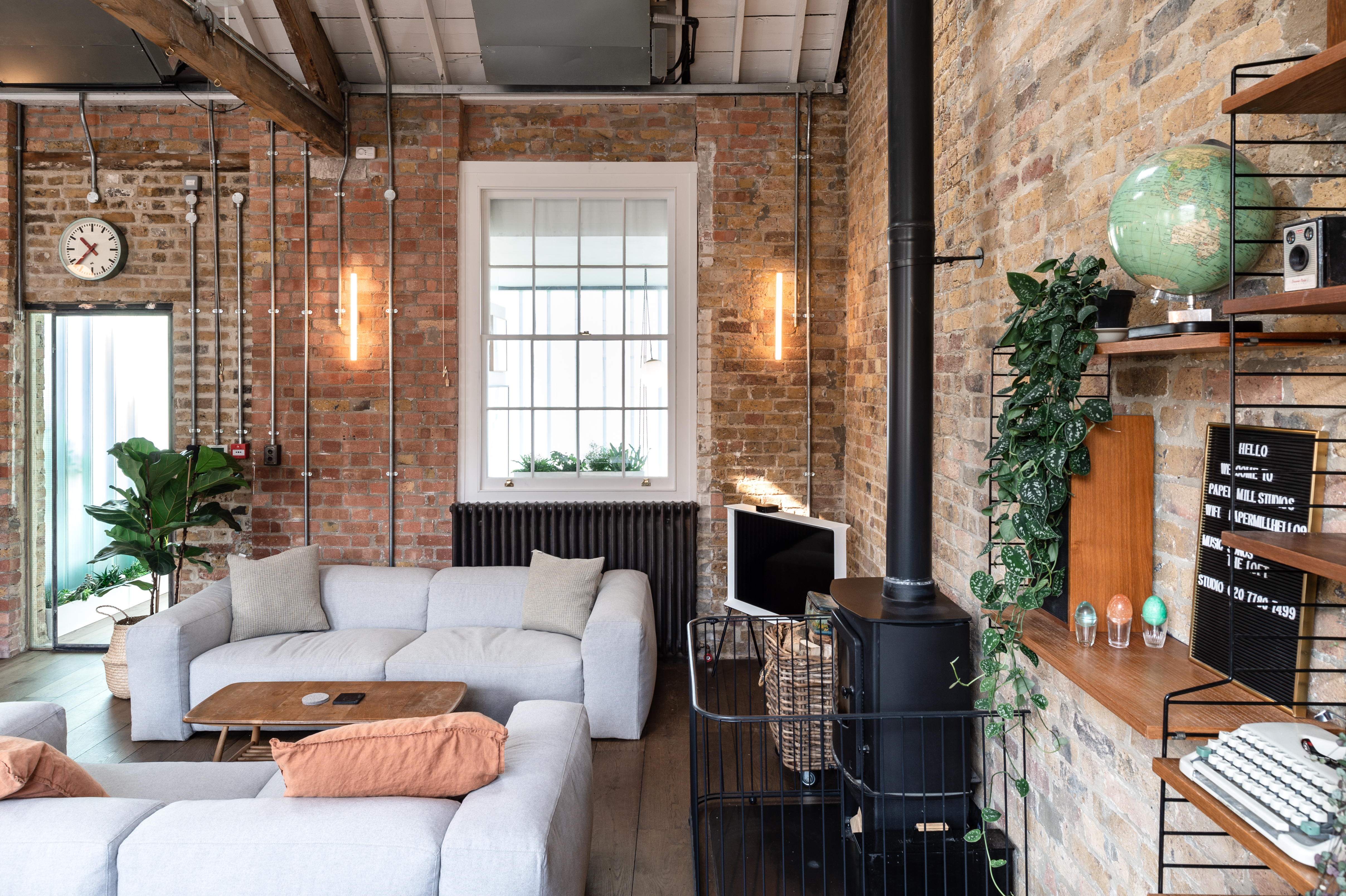 Modern lounge in The Loft Studio, great for networking events and casual meetings.