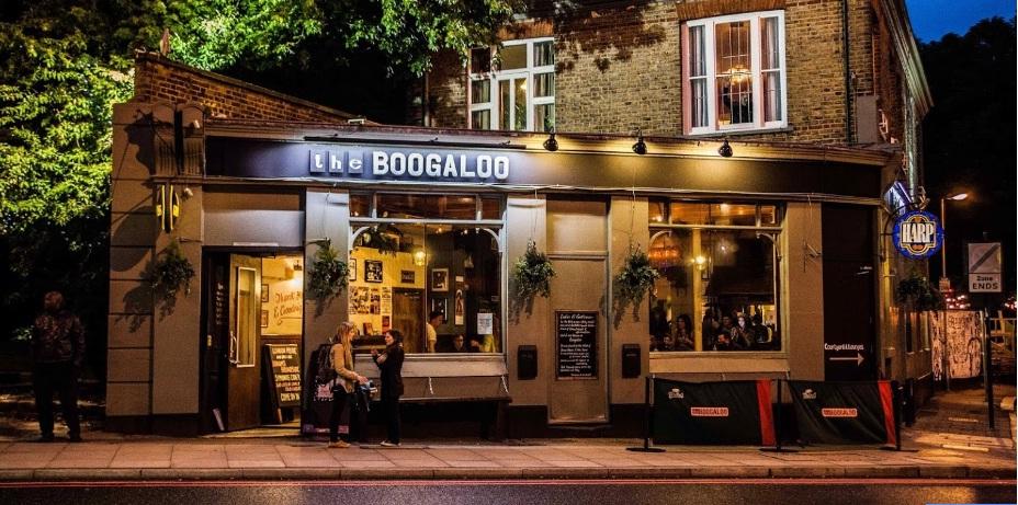 The Boogaloo Pub exterior, perfect for intimate gatherings and summer events.