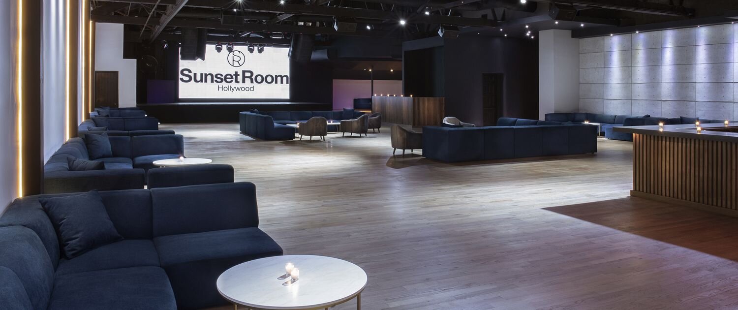 Spacious Sunset Room in Hollywood, ideal for corporate events and social gatherings.