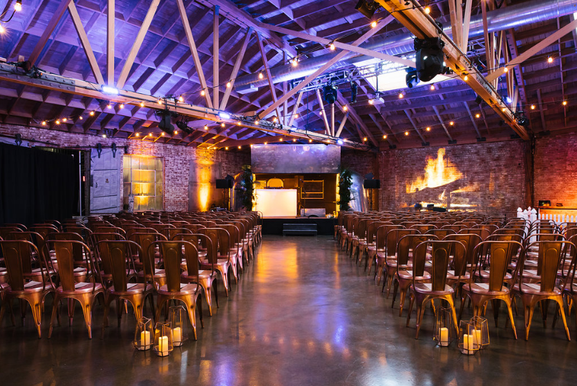 Art Gallery in LA River Studios, rustic decor, ideal for corporate events and meetings.