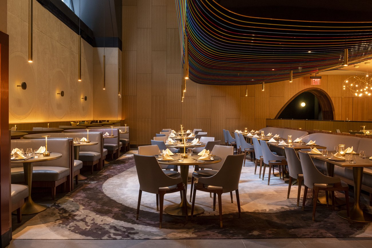 Sophisticated Main Dining Room at 53 Restaurant, ideal for upscale events and meetings.