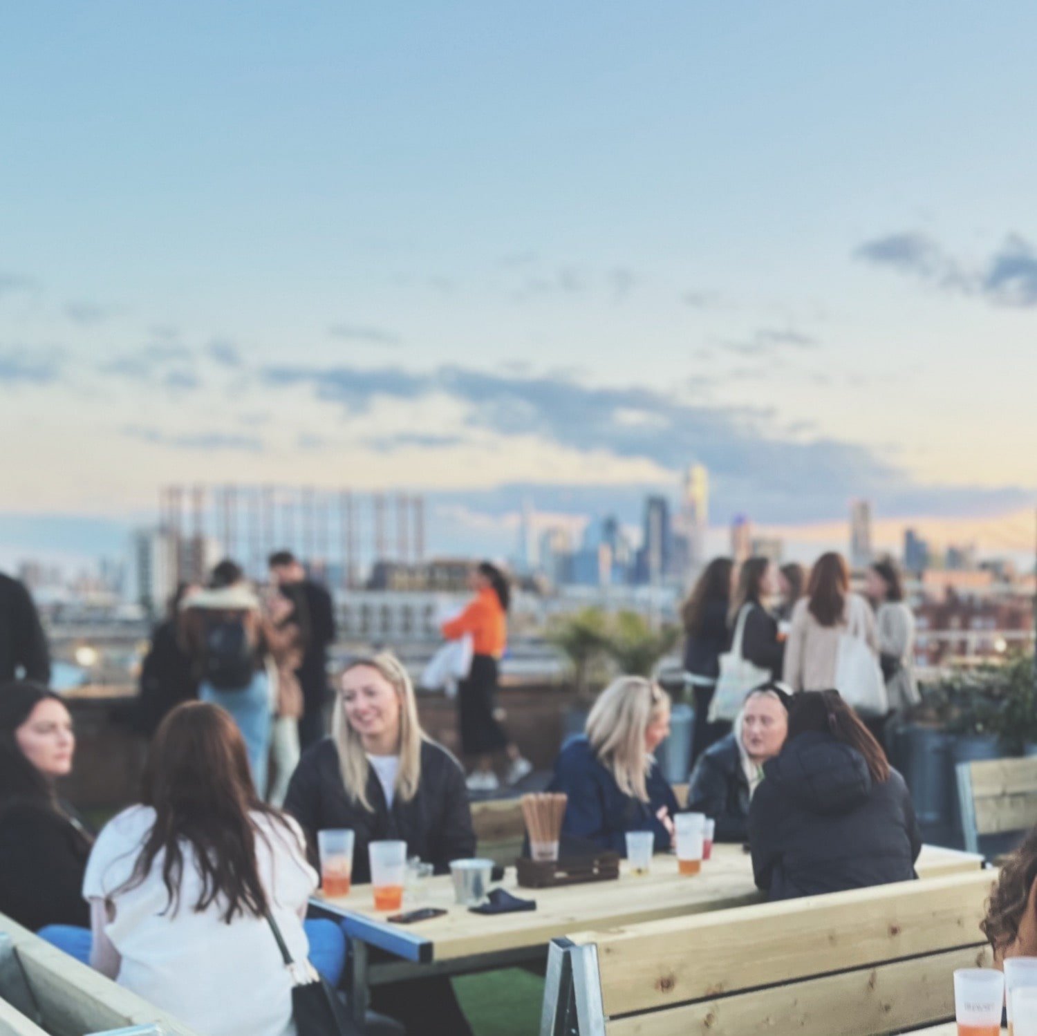 Vibrant rooftop gathering at Netil360, ideal for networking and social mixers.