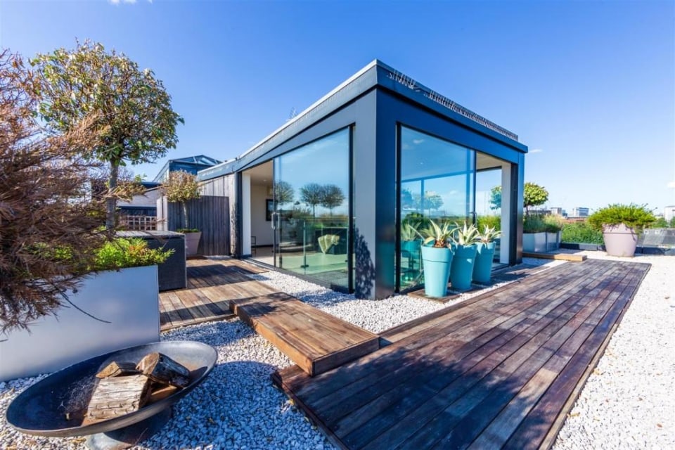 Wrap-around sun terrace at SHA Villas, ideal for events and gatherings with natural light.