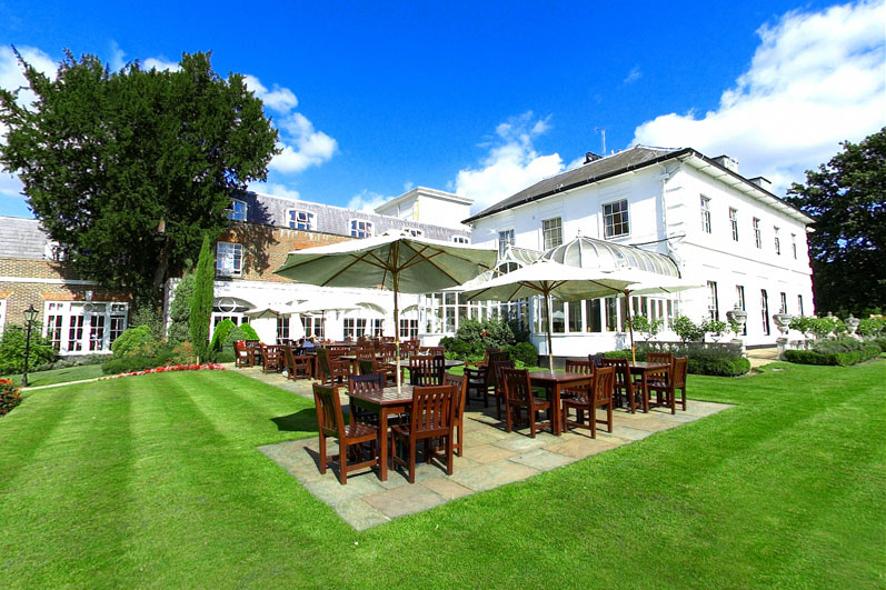 Hornbeam Boardroom at West Lodge Park Hotel, ideal for summer events and alfresco dining.