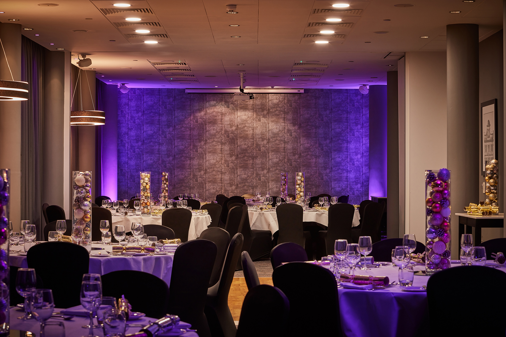 Elegant banquet room at DoubleTree Manchester, perfect for weddings and corporate events.