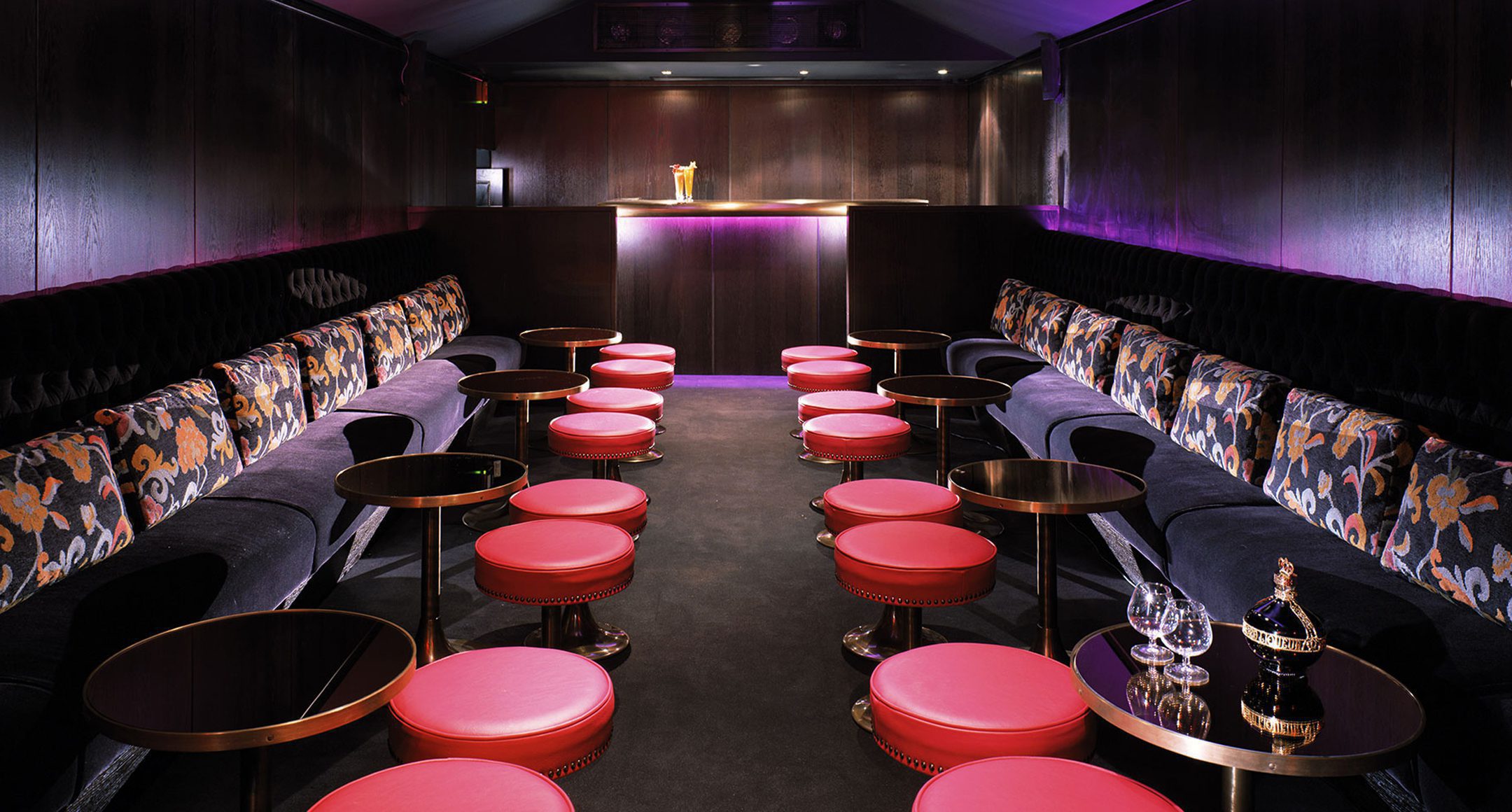 Nightclub lounge with plush seating, ideal for VIP receptions and brand activations.