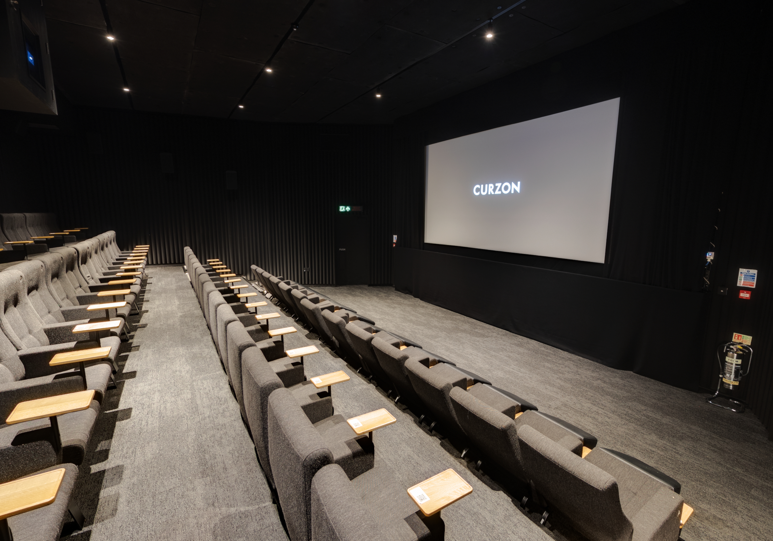 Curzon Hoxton Cinema Screen 2 with tiered seating for events and film screenings.