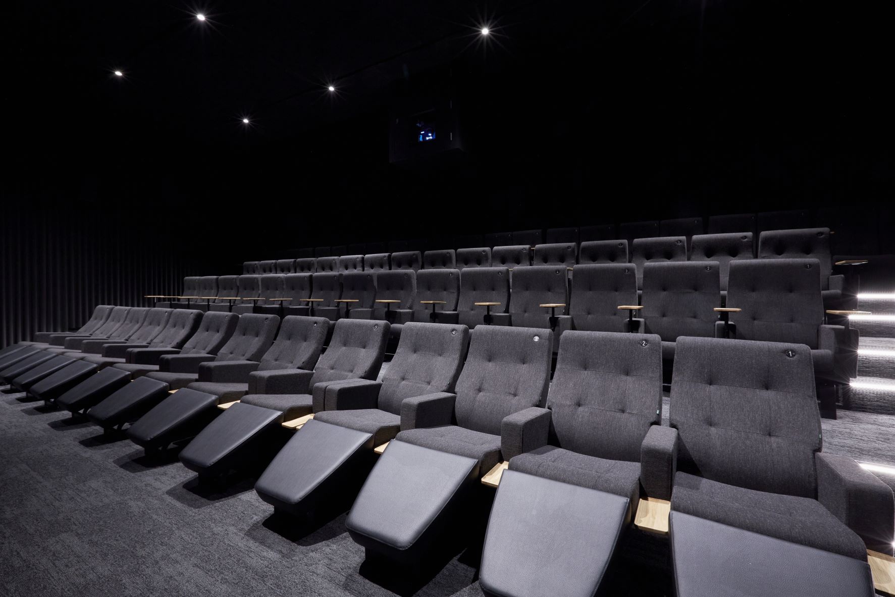 Curzon Hoxton Cinema Screen 2 with plush reclining seats for corporate events and screenings.
