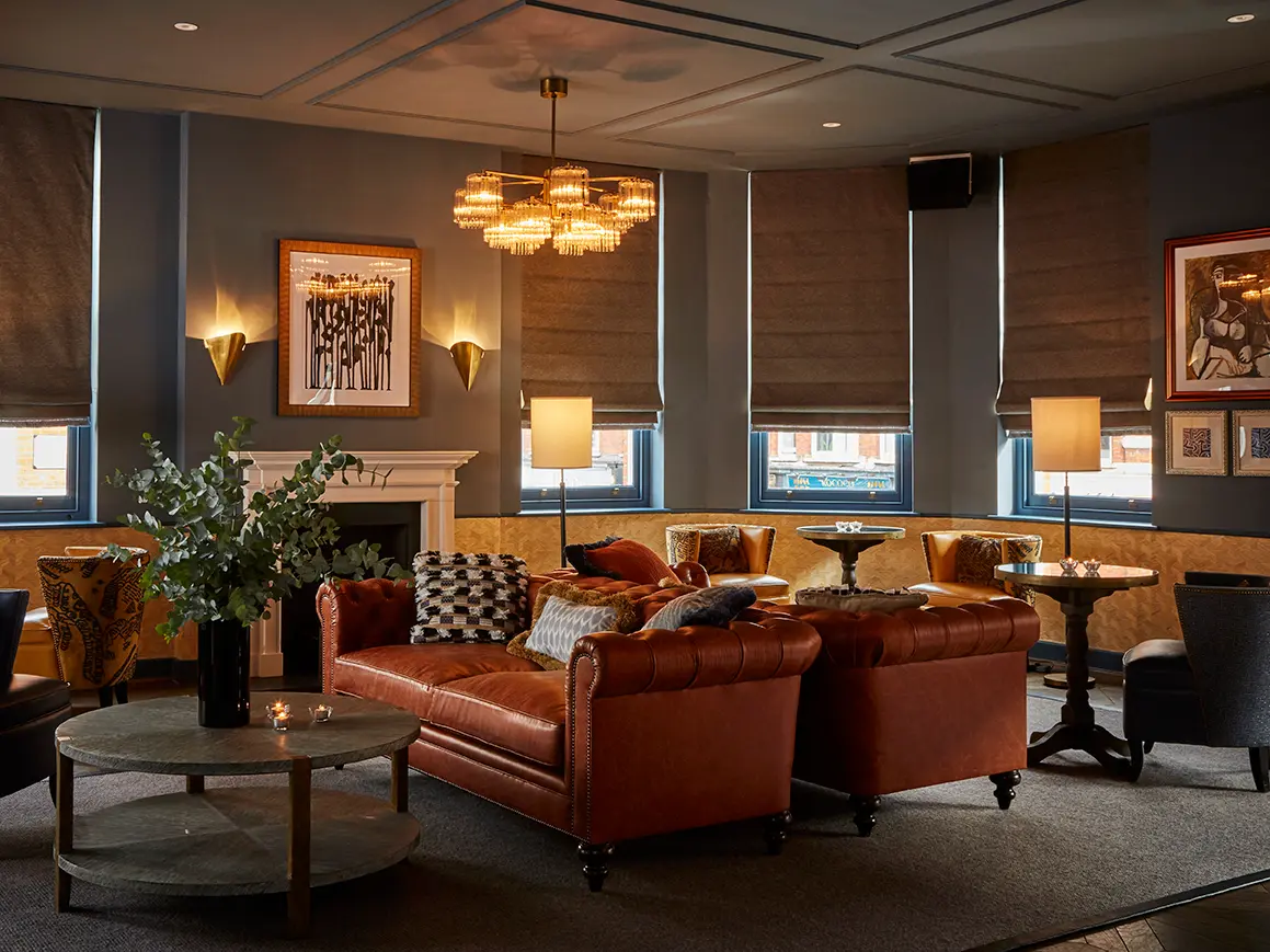 Stylish lounge at Beaufort House, ideal for networking events and informal meetings.