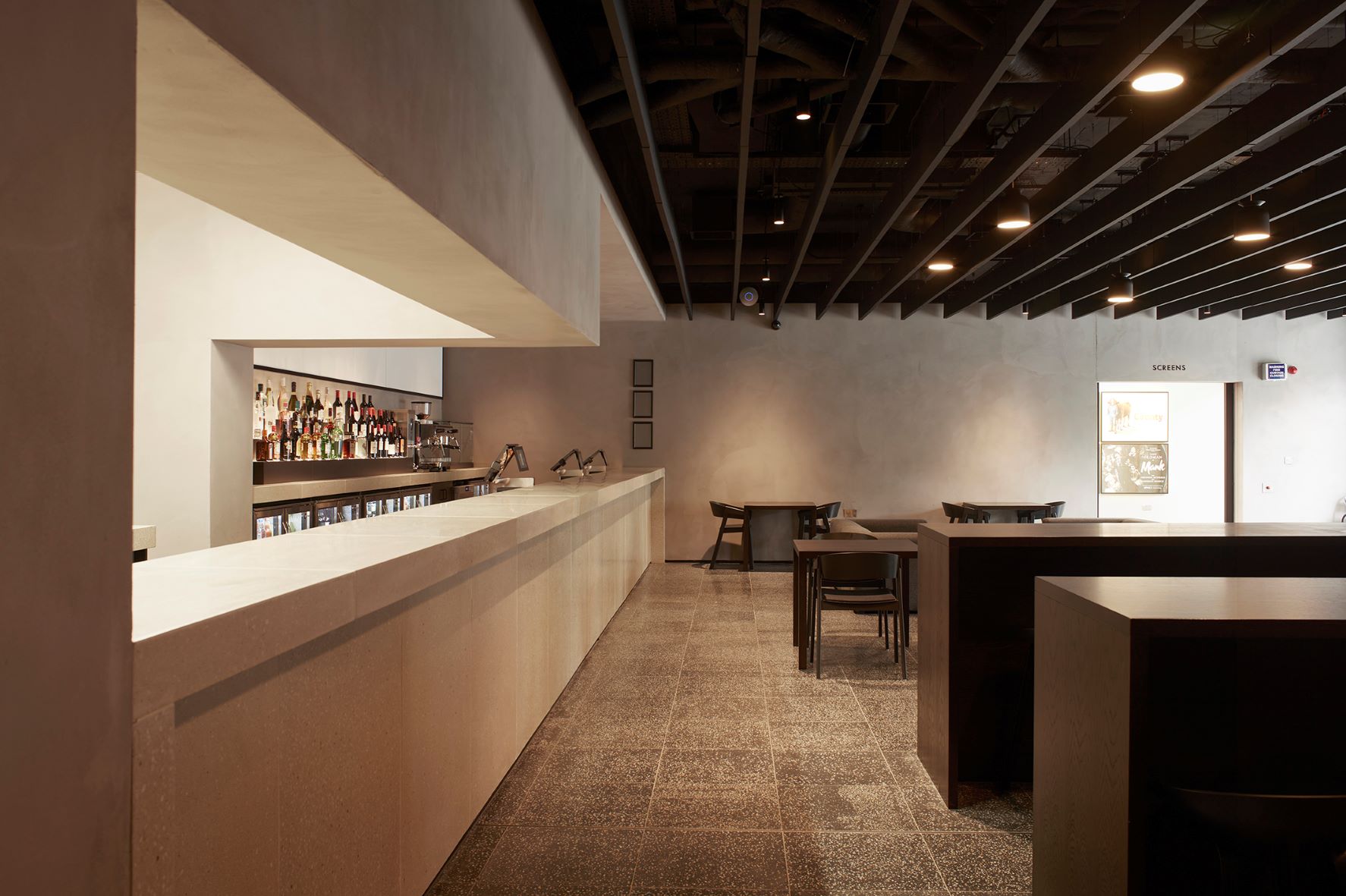 Curzon Hoxton bar: sleek venue with minimalist design for events and gatherings.