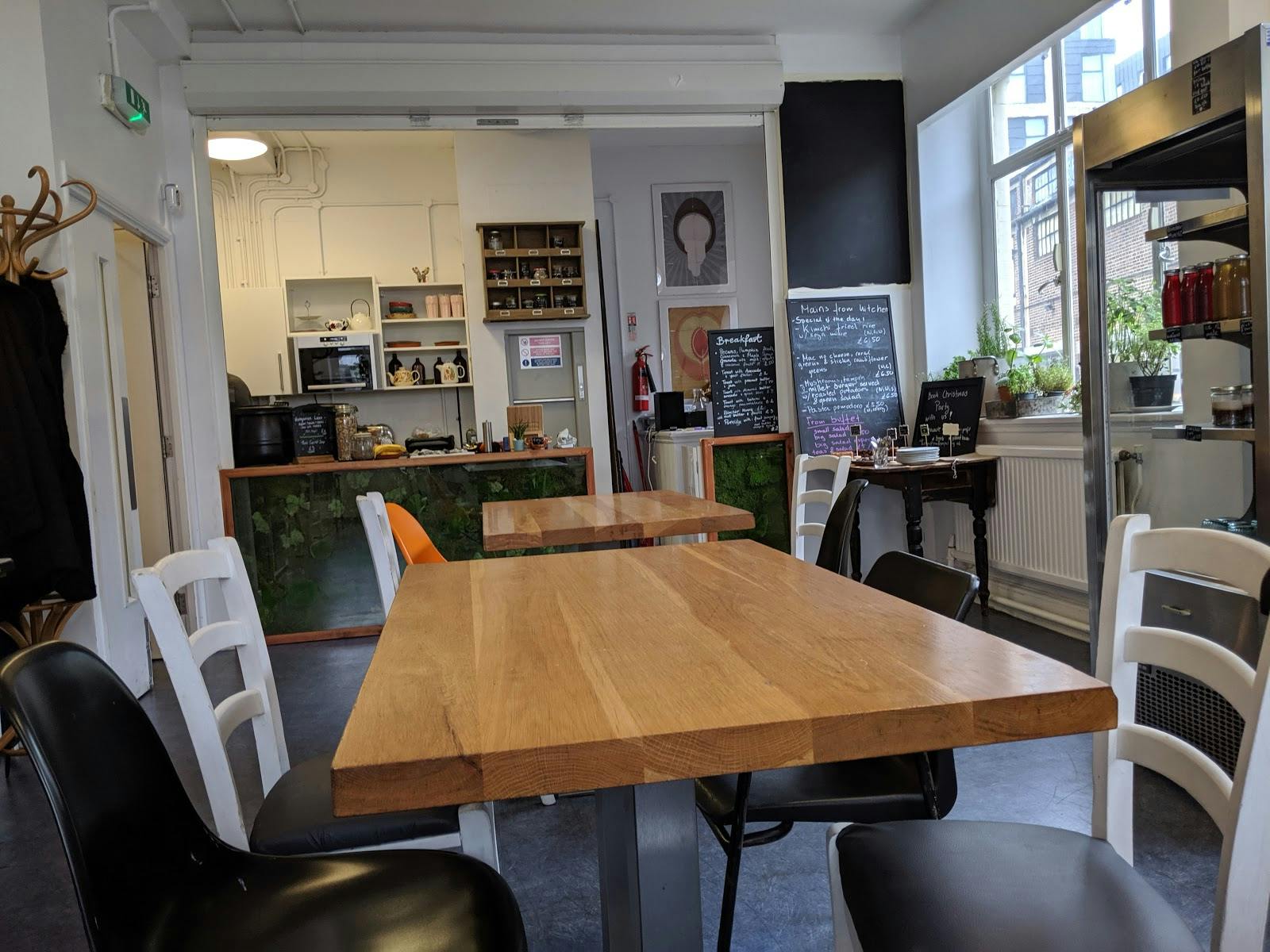 Cozy café space at Vauxhall Gardens Community Centre for informal meetings and events.