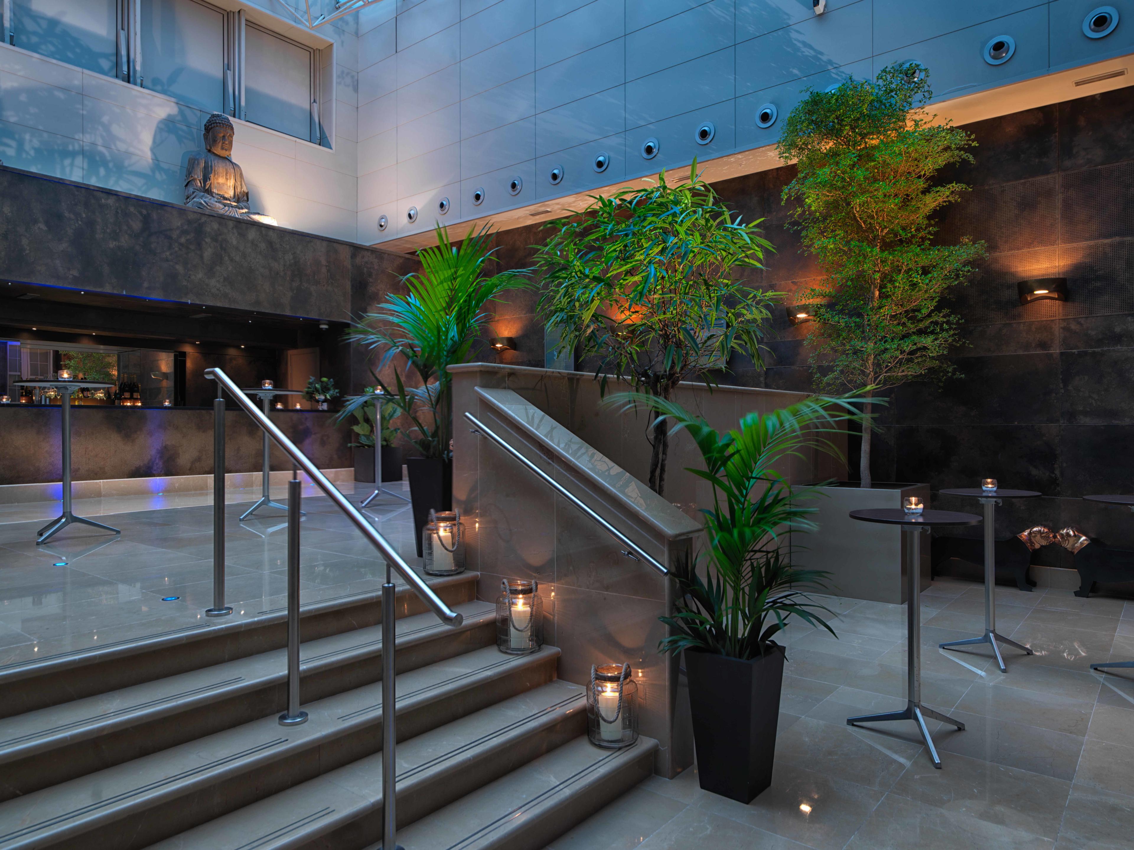 Breakout Rooms in The Atrium London: modern staircase, ideal for networking events.