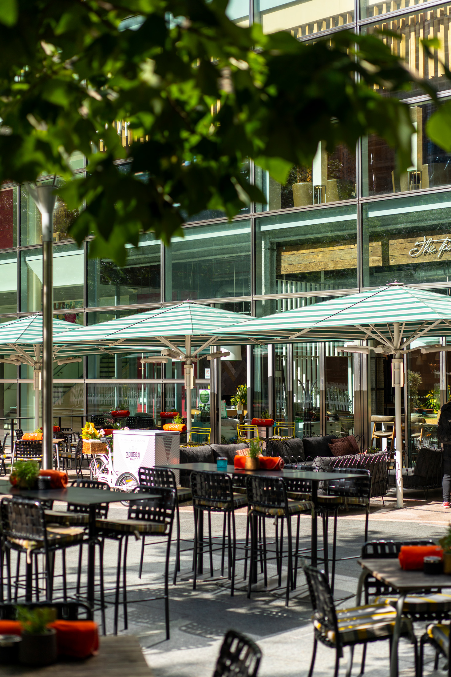 Secret-Garden Inspired Lounge with stylish seating for outdoor networking events.