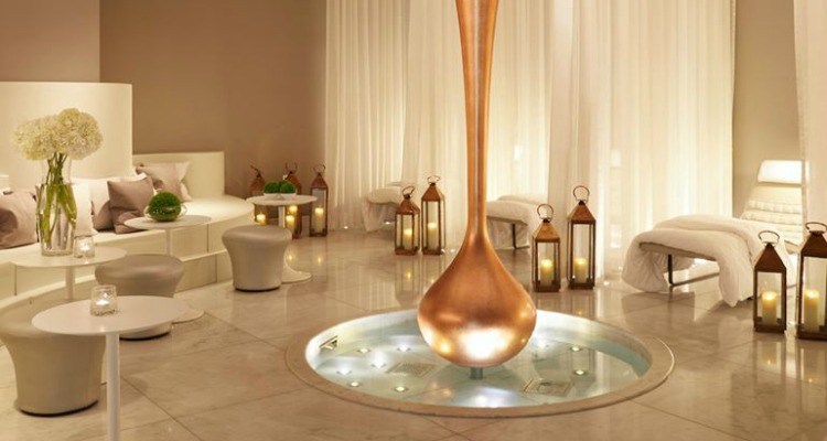 Rooftop lounge at Sea Containers London, elegant decor for corporate retreats and wellness events.