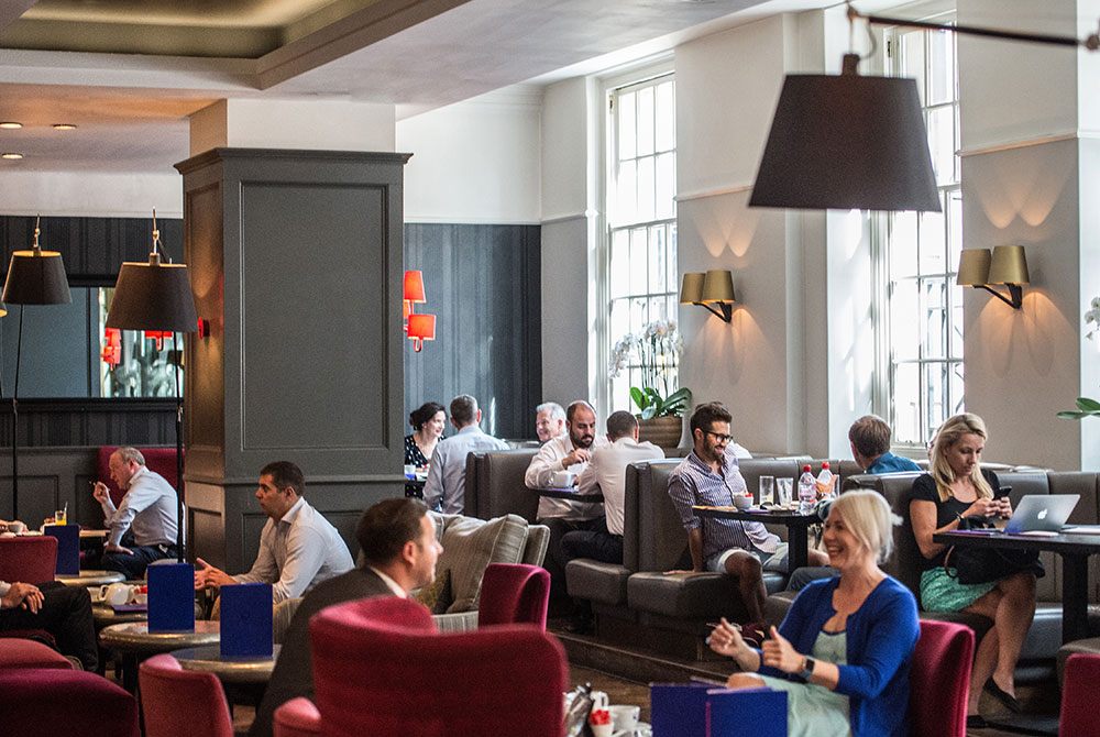 Vibrant meeting space at Quarter Bar & Lounge, ideal for networking and gatherings.