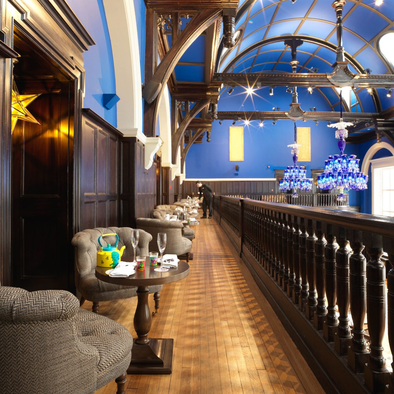 Elegant Tea Lounge at The LaLiT London, perfect for upscale events and gatherings.